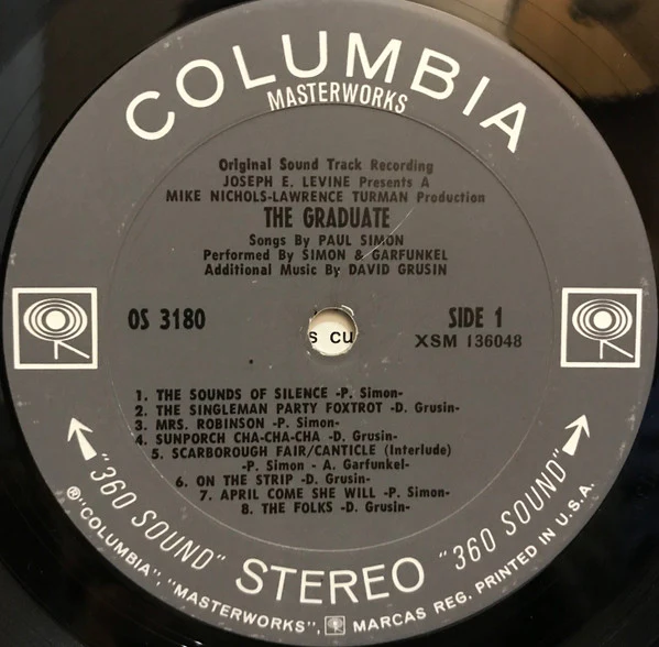 Paul Simon, Simon & Garfunkel, Dave Grusin - The Graduate (Original Sound Track Recording) (LP, Album, San) (Very Good Plus (VG+)) - Image 3