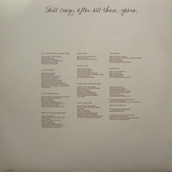 Paul Simon - Still Crazy After All These Years (LP, Album, Pit) (Very Good Plus (VG+)) - Image 5