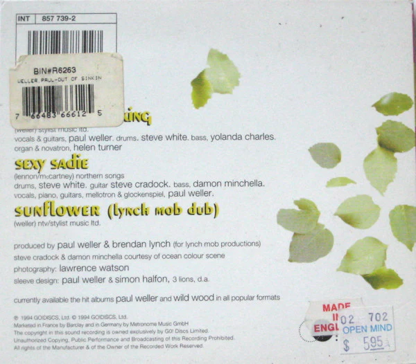 Paul Weller - Out Of The Sinking (CD, Single, Dig) (Very Good (VG)) - Image 2