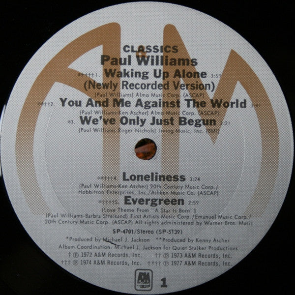 Paul Williams  - Classics (LP, Comp) (Near Mint (NM or M-)) - Image 3