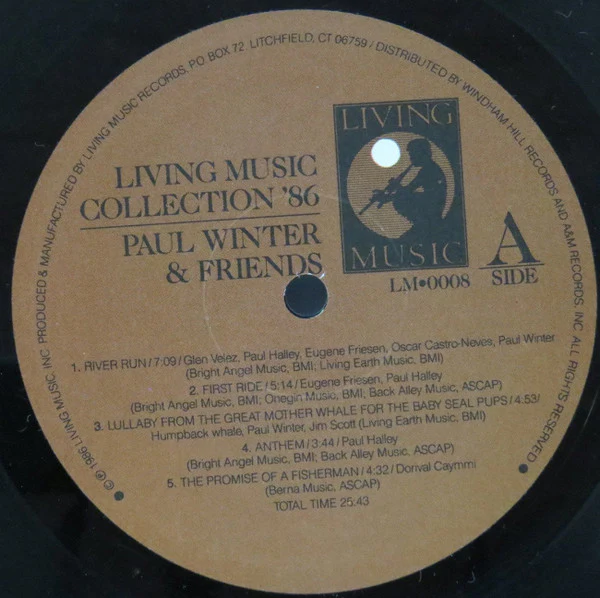 Paul Winter And Friends - Living Music Collection '86 (LP, Comp) (Very Good Plus (VG+)) - Image 3
