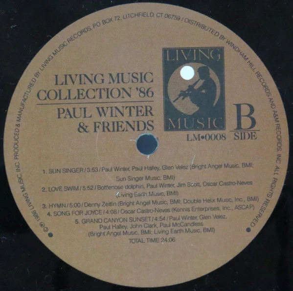 Paul Winter And Friends - Living Music Collection '86 (LP, Comp) (Very Good Plus (VG+)) - Image 4