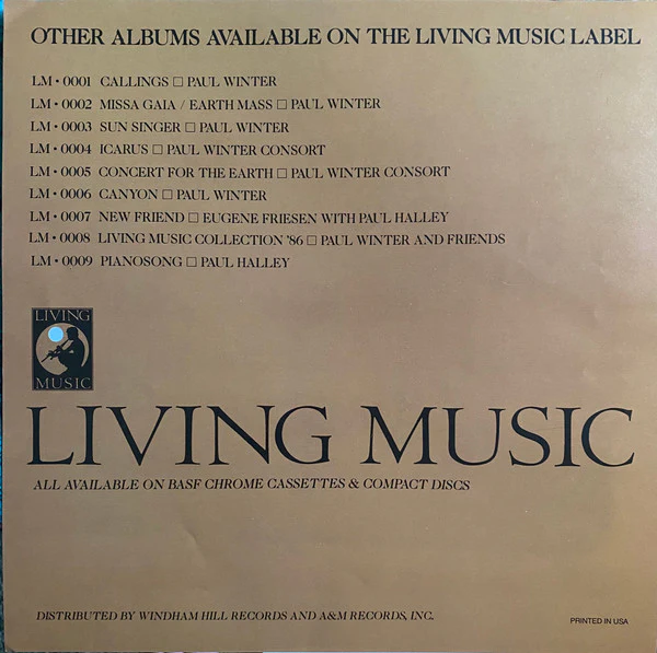 Paul Winter - Canyon (LP, Album, Promo) (Very Good Plus (VG+)) - Image 4