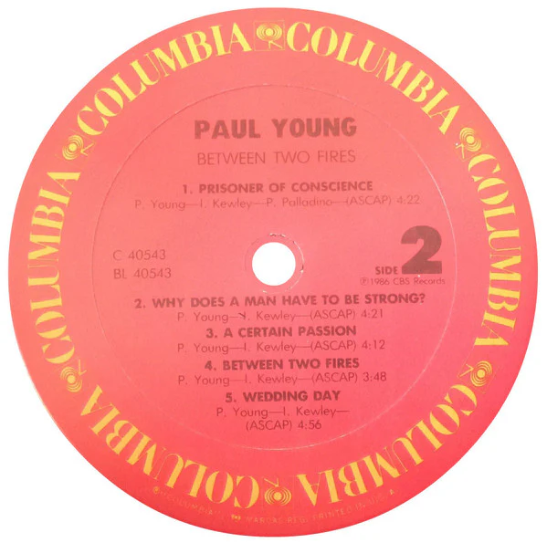 Paul Young - Between Two Fires (LP, Album, Car) (Very Good Plus (VG+)) - Image 4