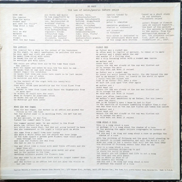 Pearls Before Swine - The Use Of Ashes (LP, Album) (Good Plus (G+)) - Image 2