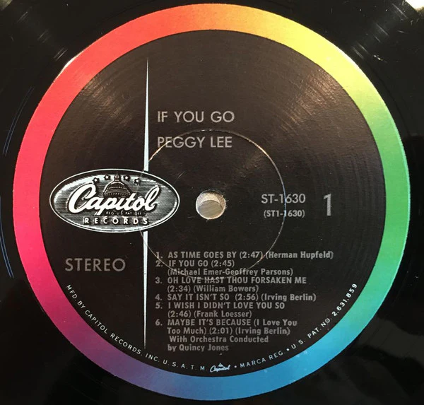 Peggy Lee , Orchestra arranged and conducted by Quincy Jones - If You Go (LP) (Very Good Plus (VG+)) - Image 4
