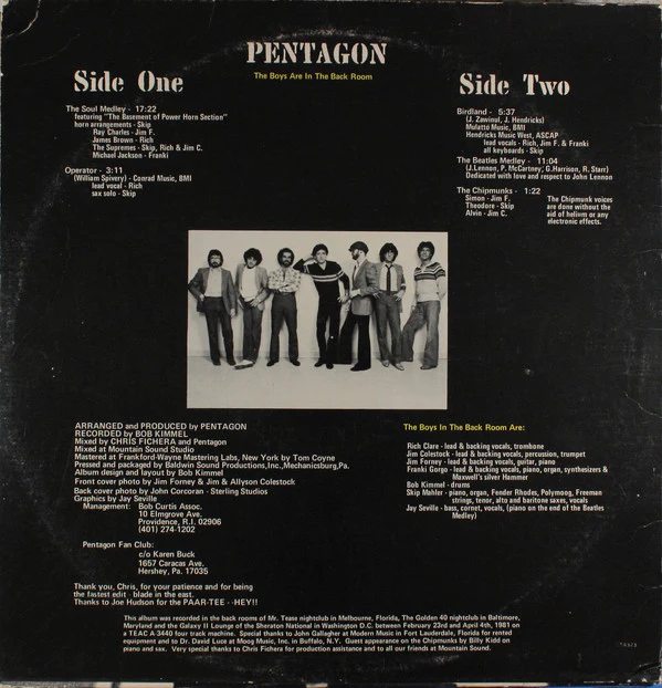 Pentagon - The Boys Are In The Back Room (LP) (Very Good (VG)) - Image 2