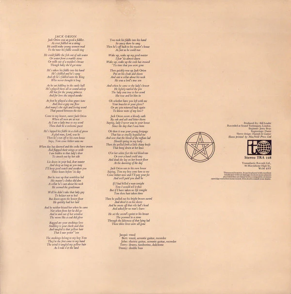 Pentangle - Cruel Sister (LP, Album, Gat) (Very Good Plus (VG+)) - Image 3