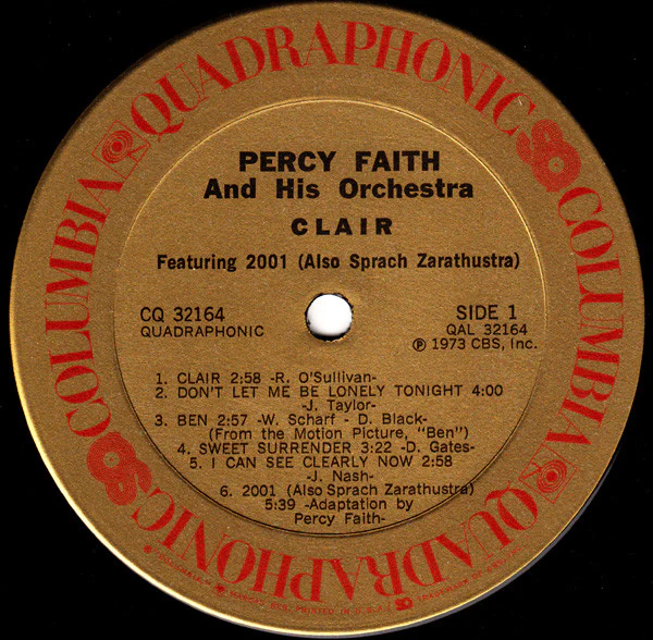 Percy Faith - Clair (LP, Album, Quad) (Very Good Plus (VG+)) - Image 3