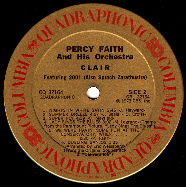 Percy Faith - Clair (LP, Album, Quad) (Very Good Plus (VG+)) - Image 4