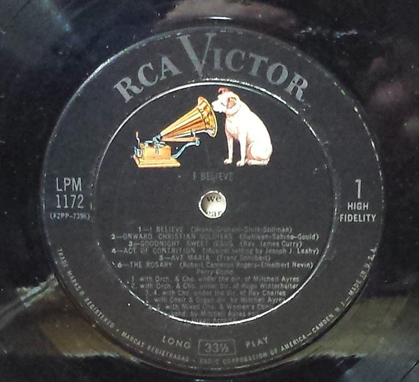 Perry Como - I Believe (LP, Album, Roc) (Very Good Plus (VG+)) - Image 3