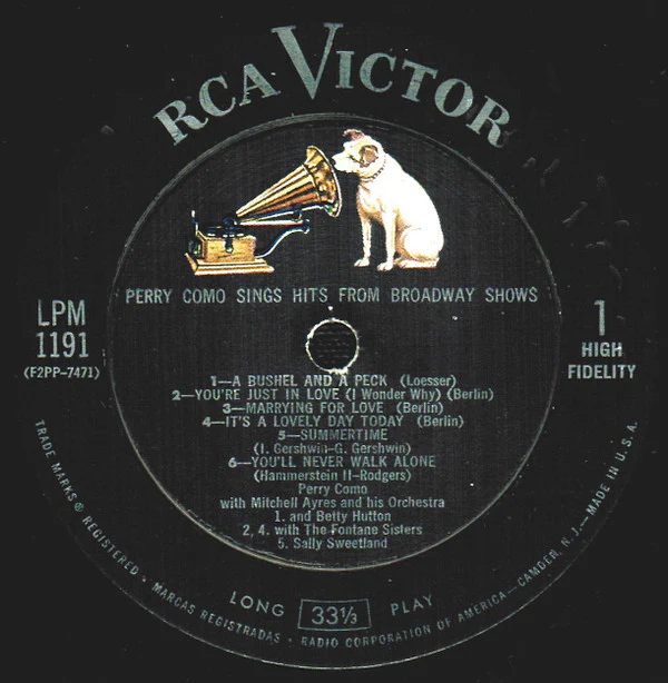 Perry Como - Perry Como Sings Hits From Broadway Shows (LP, Album) (Very Good (VG)) - Image 3
