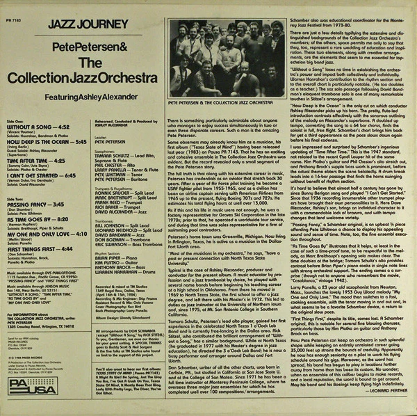 Pete Petersen & The Collection Jazz Orchestra Featuring Ashley Alexander - Jazz Journey (LP, Album) (Very Good Plus (VG+)) - Image 2
