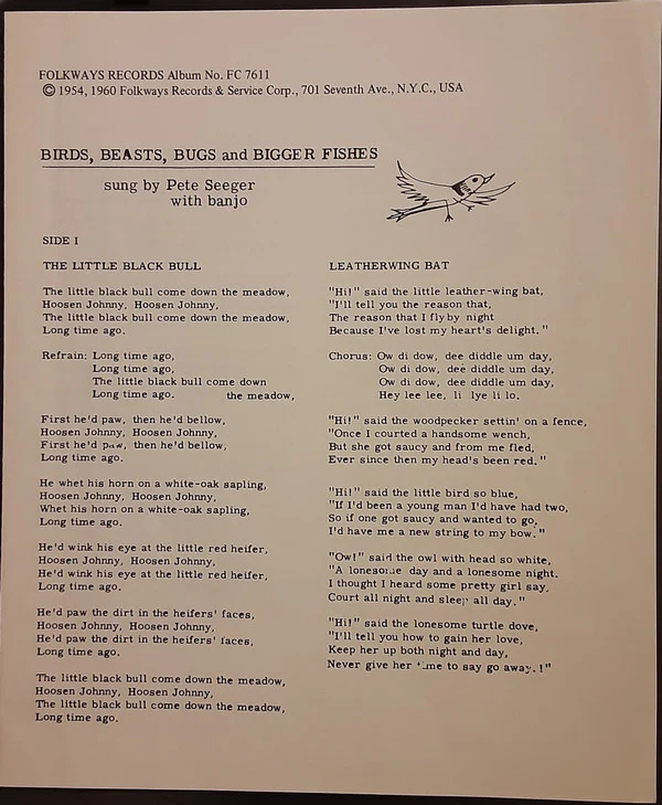 Pete Seeger - Birds, Beasts, Bugs & Bigger Fishes (LP, Album, RE) (Good Plus (G+)) - Image 5