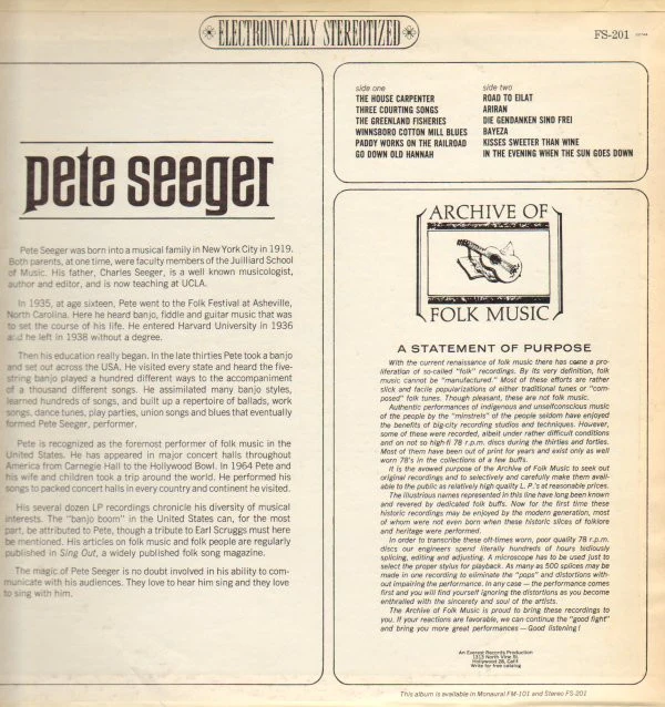 Pete Seeger - Pete Seeger (LP, Album) (Near Mint (NM or M-)) - Image 2