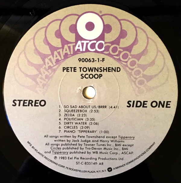 Pete Townshend - Scoop (2xLP, Comp, AR ) (Very Good Plus (VG+)) - Image 4
