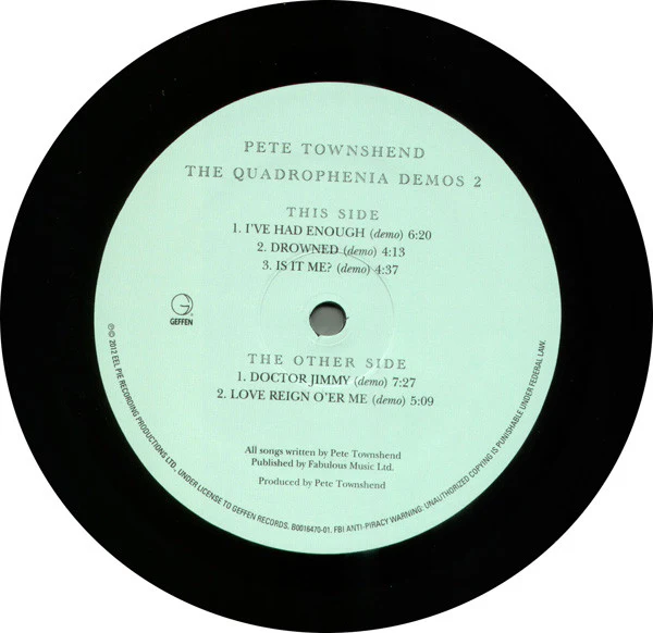 Pete Townshend - The Quadrophenia Demos 2 (10", RSD, Num) (Near Mint (NM or M-)) - Image 5
