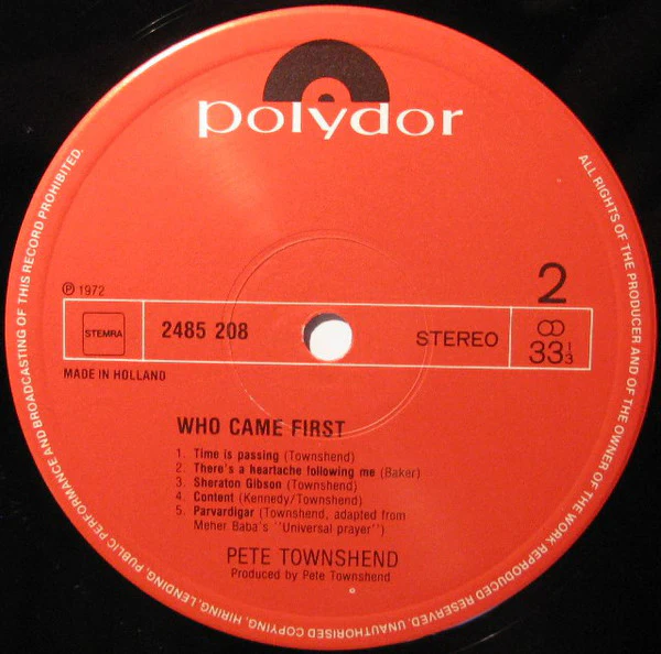 Pete Townshend - Who Came First (LP, Album) (Very Good (VG)) - Image 4