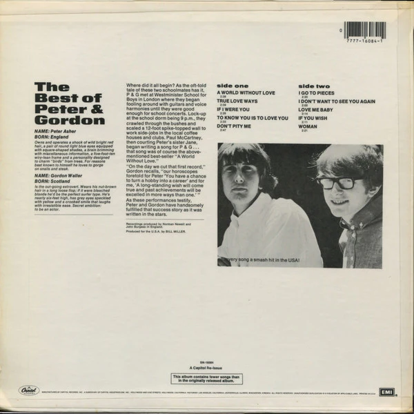 Peter & Gordon - The Best Of Peter And Gordon (LP, Comp, RE) (Mint (M)) - Image 3