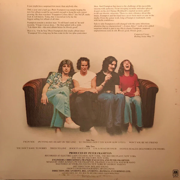 Peter Frampton - I'm In You (LP, Album, Promo, Mon) (Near Mint (NM or M-)) - Image 2