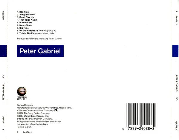 Peter Gabriel - So (CD, Album, Spe) (Near Mint (NM or M-)) - Image 2