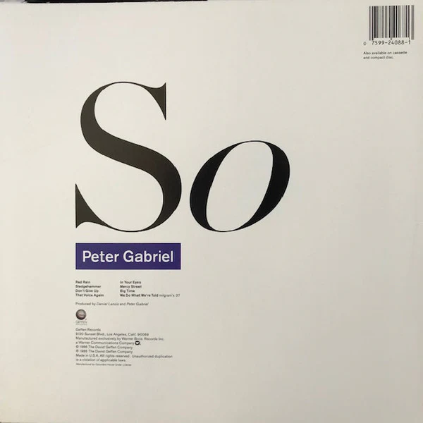 Peter Gabriel - So (LP, Album, Club, Col) (Very Good Plus (VG+)) - Image 2