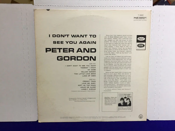 Peter & Gordon - I Don't Want To See You Again (LP, Album, Mono, Scr) (Very Good (VG)) - Image 4