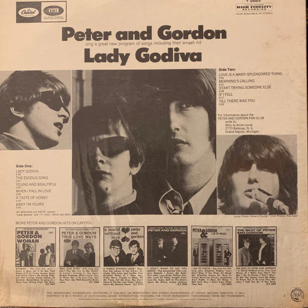 Peter & Gordon - Lady Godiva (LP, Mono) (Very Good Plus (VG+)) - Image 2