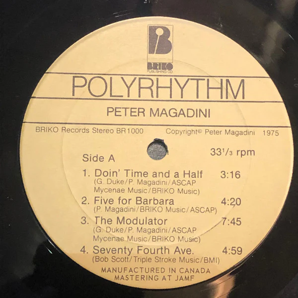 Pete Magadini, Don Menza, Dave Young , George Duke - Polyrhythm (LP, Album) (Very Good Plus (VG+)) - Image 3