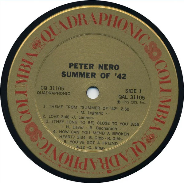 Peter Nero - Summer Of '42 (LP, Album, Quad, Pit) (Very Good Plus (VG+)) - Image 3