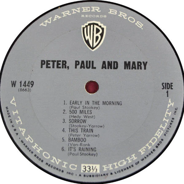 Peter, Paul & Mary - Peter, Paul And Mary (LP, Album, Mono) (Very Good Plus (VG+)) - Image 3
