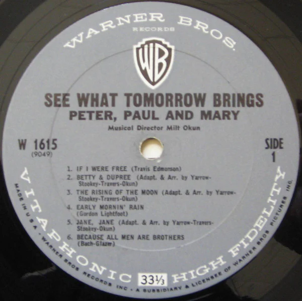 Peter, Paul And Mary* - See What Tomorrow Brings (LP, Mono, Pit) (Near Mint (NM or M-)) - Image 3