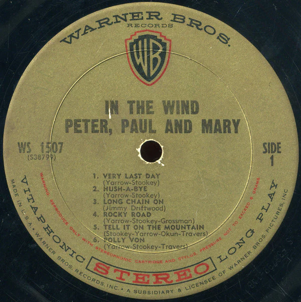Peter, Paul & Mary - In The Wind (LP, Album, Hol) (Very Good Plus (VG+)) - Image 3