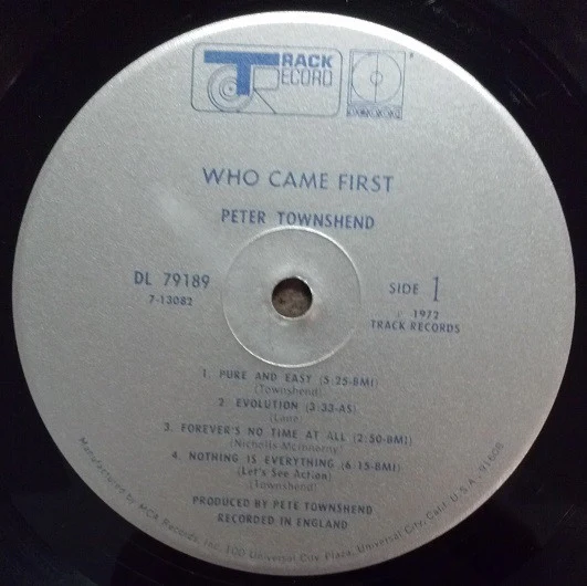 Pete Townshend - Who Came First (LP, Album, Glo) (Near Mint (NM or M-)) - Image 4
