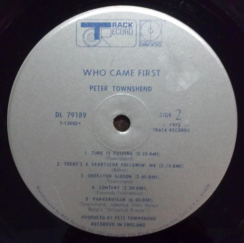 Pete Townshend - Who Came First (LP, Album, Glo) (Near Mint (NM or M-)) - Image 5