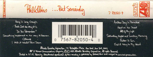 Phil Collins - ...But Seriously (Cass, Album) (Very Good Plus (VG+)) - Image 2