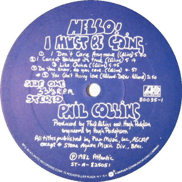 Phil Collins - Hello, I Must Be Going! (LP, Album, Gat) (Very Good (VG)) - Image 4