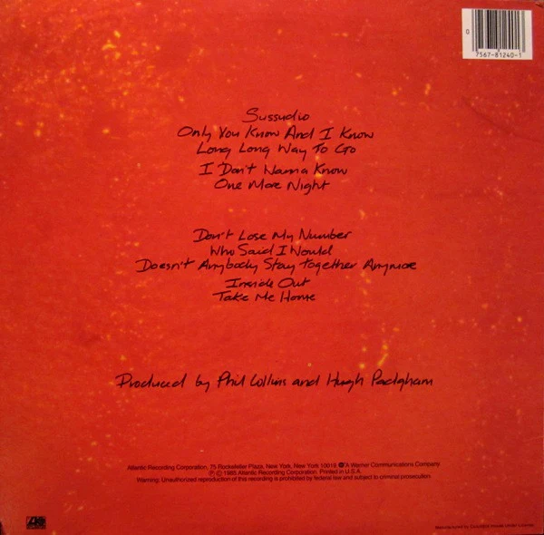 Phil Collins - No Jacket Required (LP, Album, Club) (Very Good (VG)) - Image 2