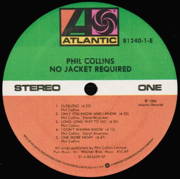 Phil Collins - No Jacket Required (LP, Album, SP ) (Near Mint (NM or M-)) - Image 3