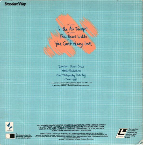 Phil Collins - Phil Collins (Laserdisc, 8", S/Sided, NTSC, CAV) (Near Mint (NM or M-)) - Image 2