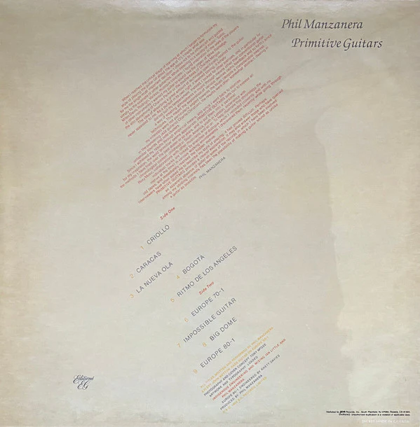 Phil Manzanera - Primitive Guitars (LP, Album) (Near Mint (NM or M-)) - Image 2