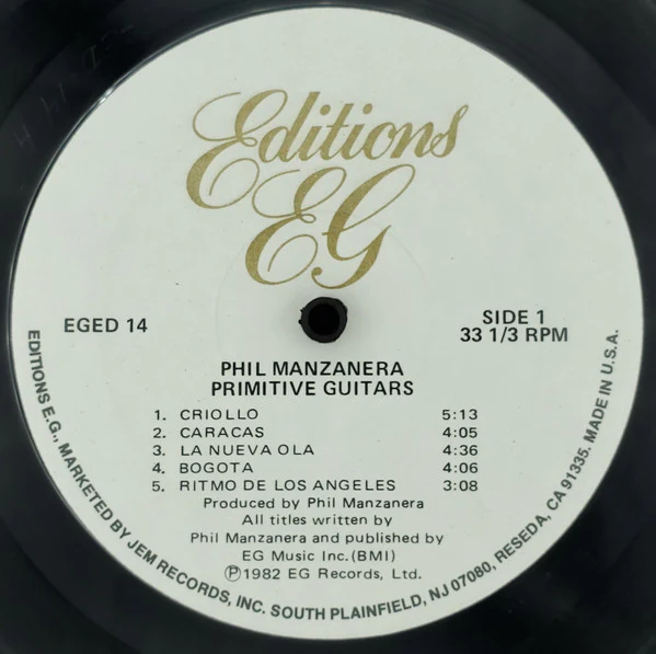 Phil Manzanera - Primitive Guitars (LP, Album) (Near Mint (NM or M-)) - Image 3