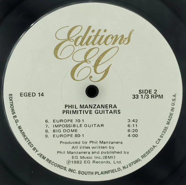 Phil Manzanera - Primitive Guitars (LP, Album) (Near Mint (NM or M-)) - Image 4