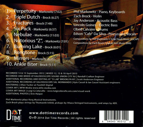 Phil Markowitz | Zach Brock - Perpetuity (CD, Album) (Near Mint (NM or M-)) - Image 2