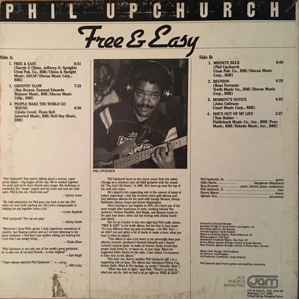 Phil Upchurch - Free & Easy (LP, Album) (Very Good Plus (VG+)) - Image 2