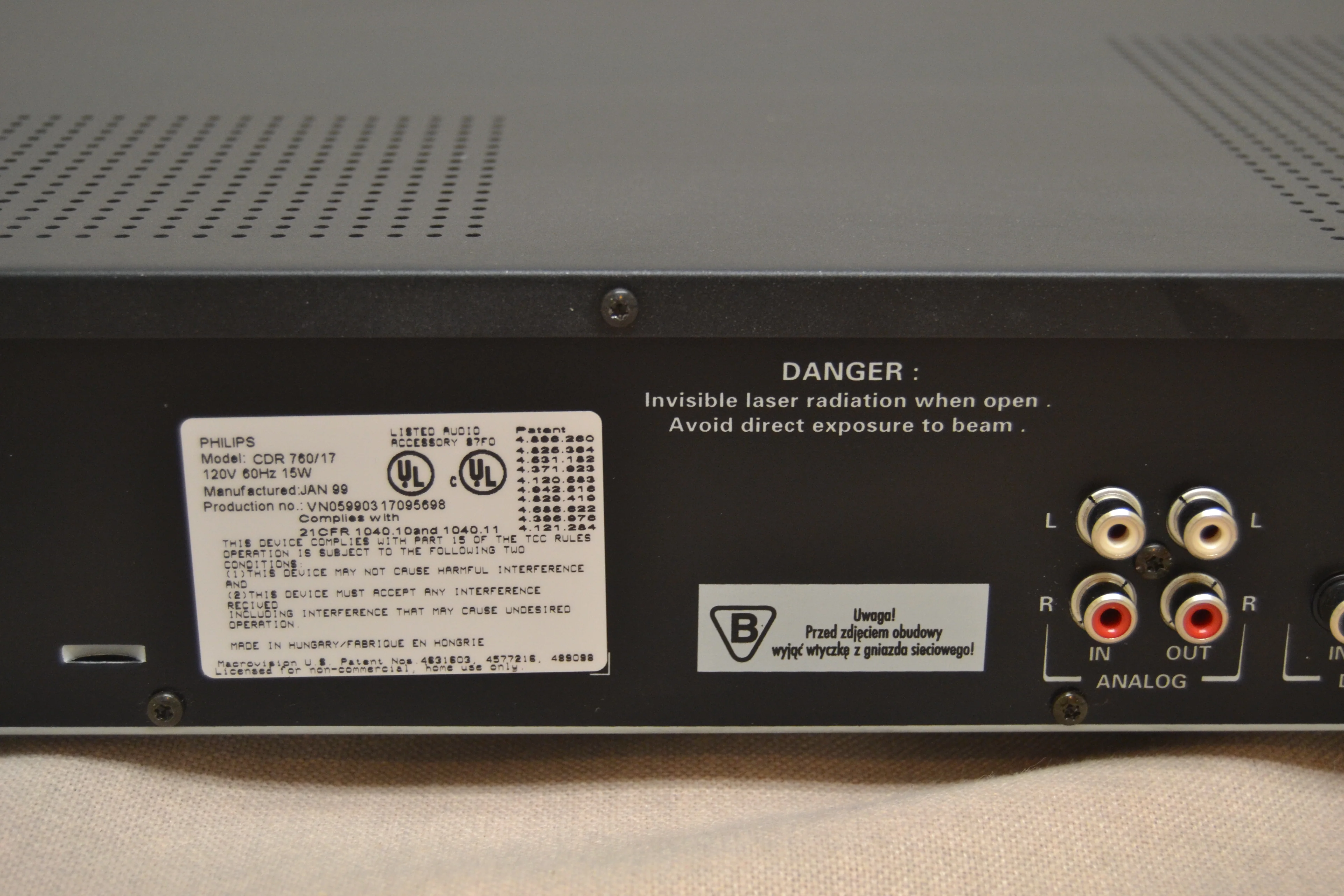 Philips CDR-760 Single CD Recorder * Manual * Remote Control * Fully Serviced * new belts - Image 12