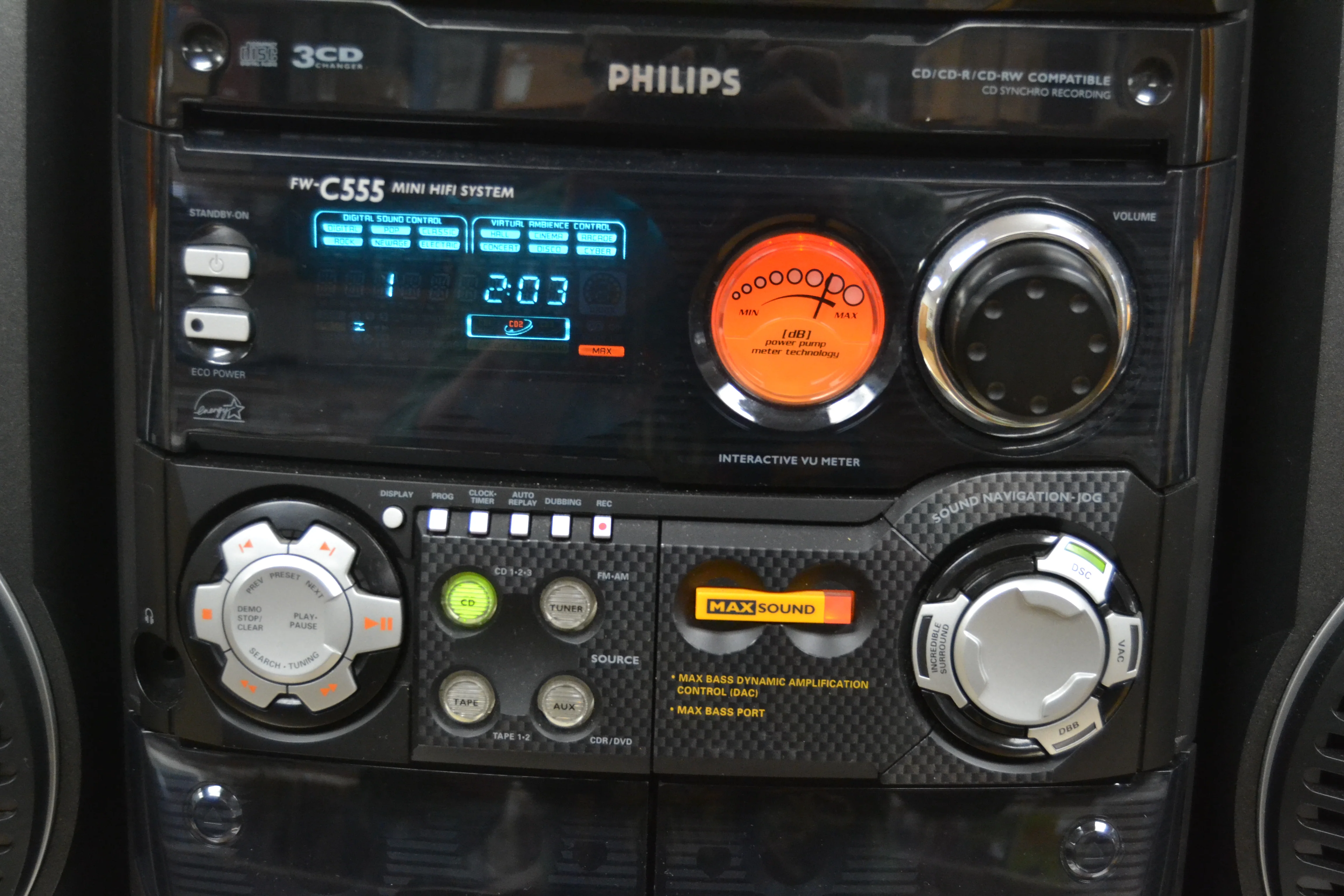 Philips FW-C555 Complete Music System Midi Size * Cd Changer * Radio * Cassette * Remote & Manual - Image 3