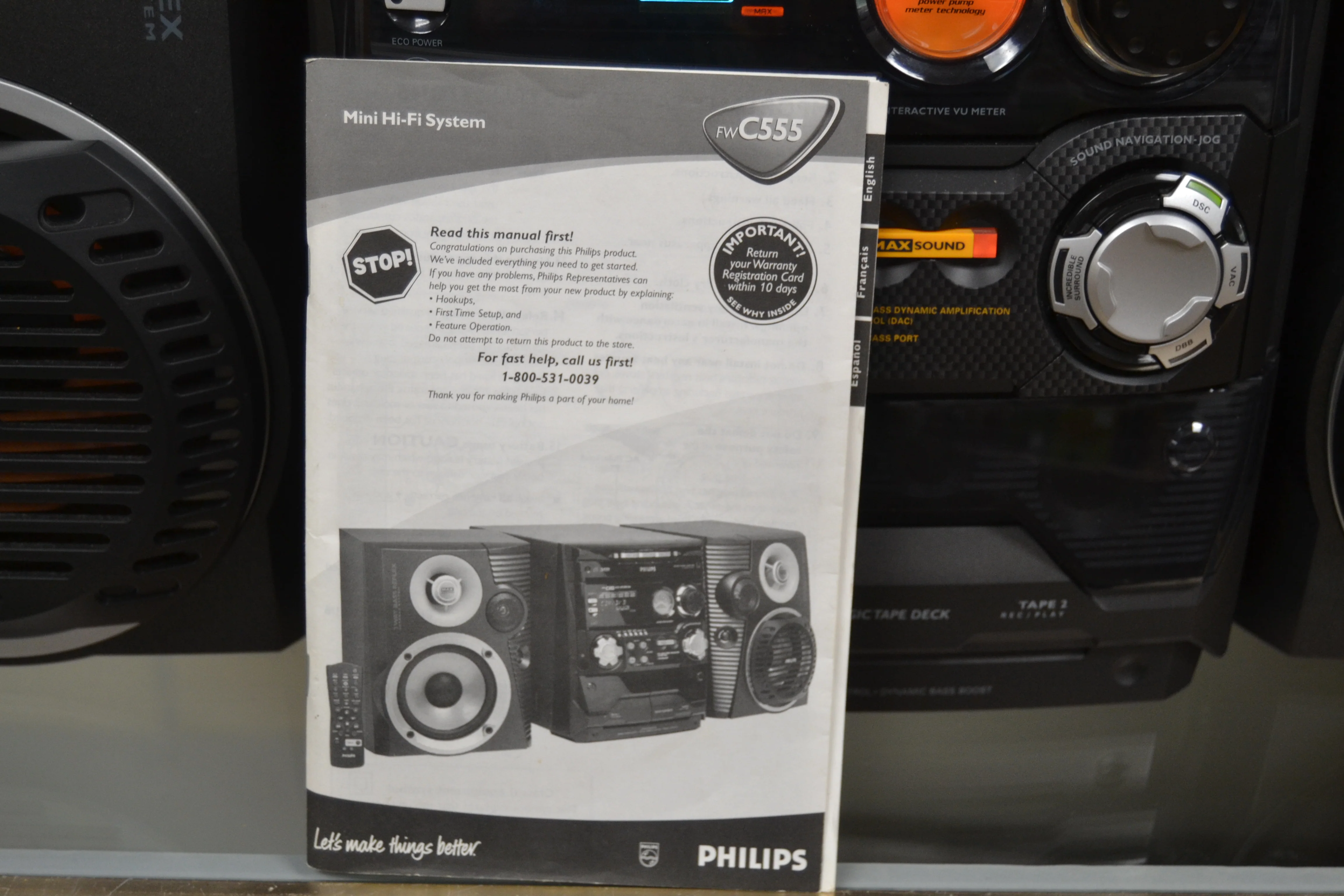 Philips FW-C555 Complete Music System Midi Size * Cd Changer * Radio * Cassette * Remote & Manual - Image 5
