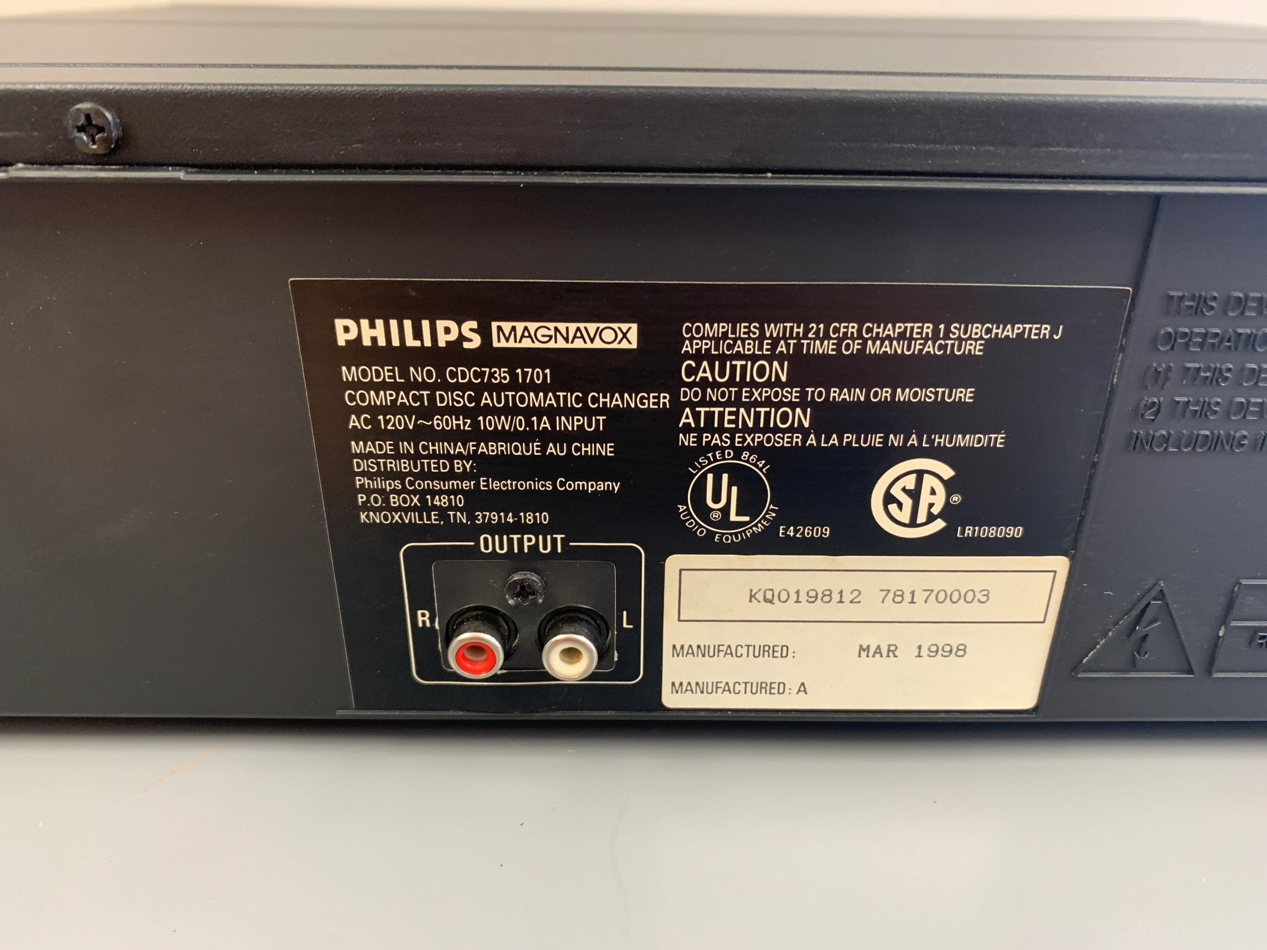 Philips Magnavox CDC735 CD Carousel 5 Disc * Remote - Image 9