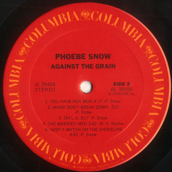 Phoebe Snow - Against The Grain (LP, Album) (Very Good Plus (VG+)) - Image 4